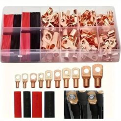 100pcs Copper Wire Lugs Set with Heat Shrink Tubing