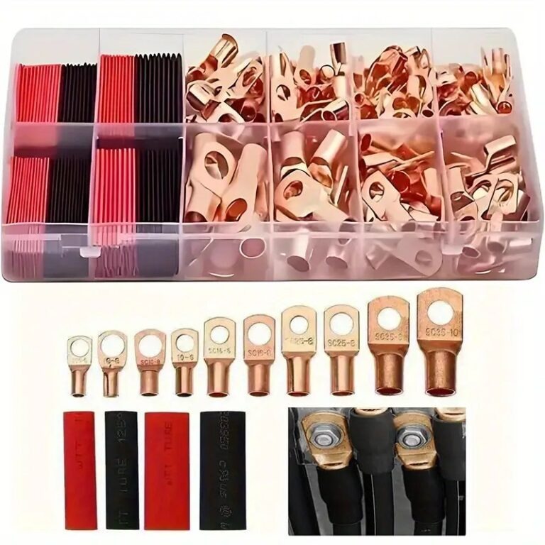 100pcs Copper Wire Lugs Set with Heat Shrink Tubing